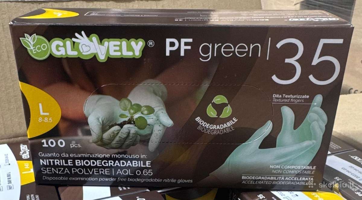 Nitrilinės pirštinės didmena - Eco glovely Pf Gree