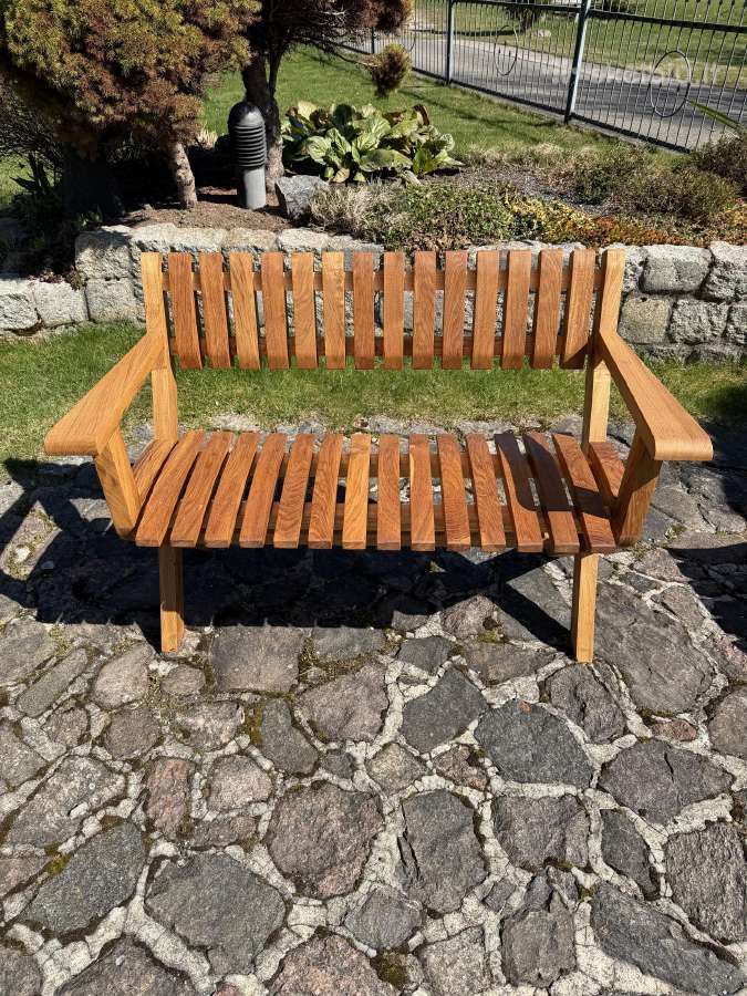 Naujas natūralaus ąžuolo lauko suoliukas - nuotraukos Nr. 2