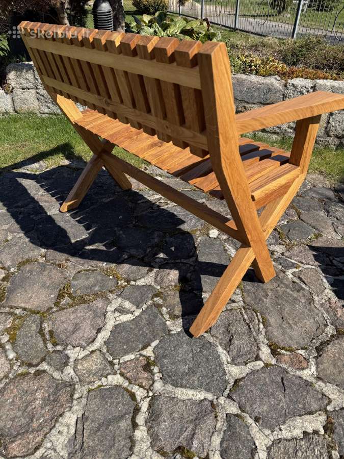 Naujas natūralaus ąžuolo lauko suoliukas - nuotraukos Nr. 4