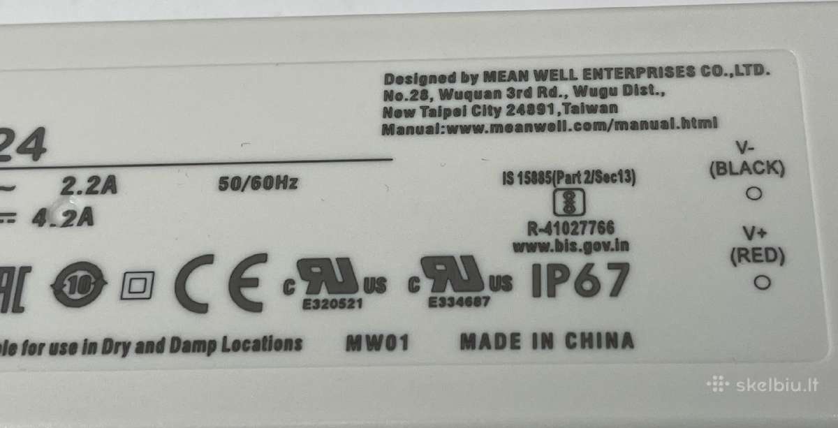 Impulsinis Mw maitinimo šaltinis Lpv-100-24v - nuotraukos Nr. 3