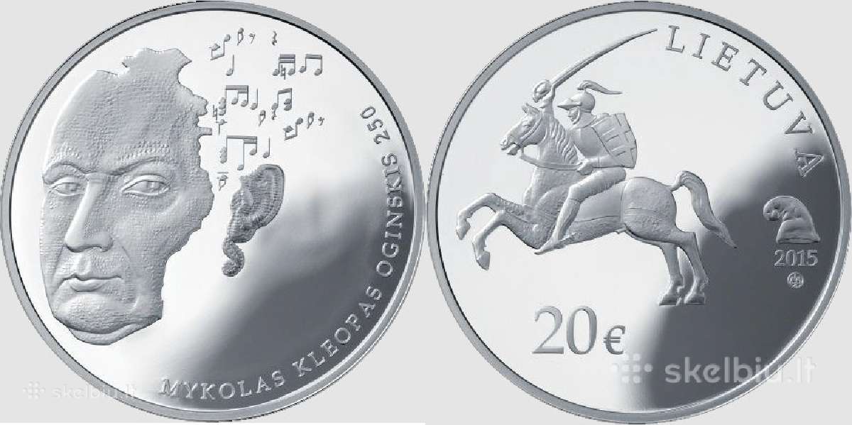 Mykolas Kleopas Oginskis 250. 20 euru.kaina 99 eur