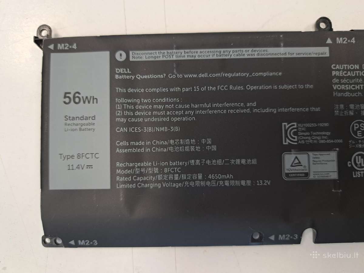 Baterijos Dell 8fctc ir Lenovo L16m3p24 - nuotraukos Nr. 2