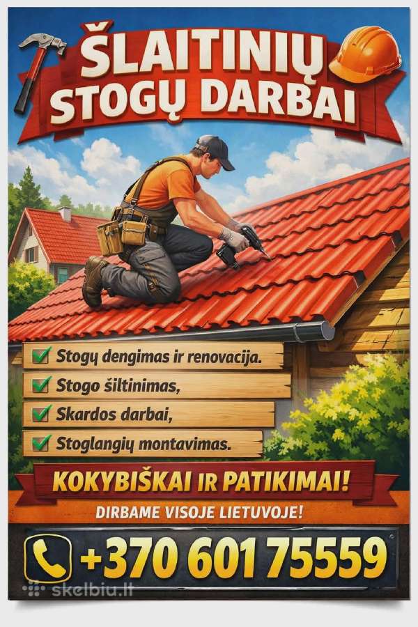 Šlaitinių stogų darbai