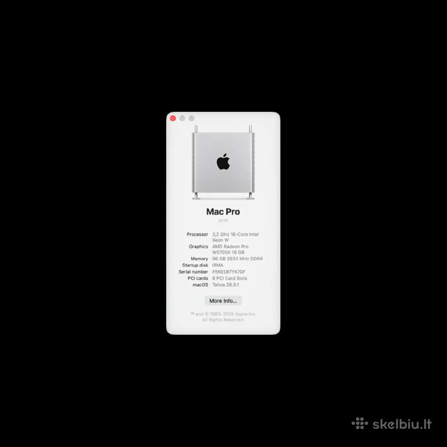 Mac pro 2019 (16-core Intel Xeon W) - nuotraukos Nr. 2
