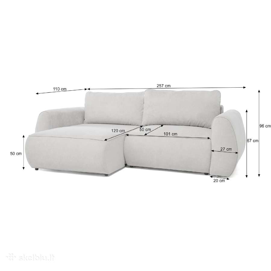 Minkšta sofa–lova / minkštas kampas “Corneo" - nuotraukos Nr. 11