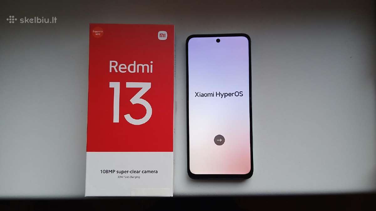 Redmi 13 6/128, su galiojančia garantija iki 2027.