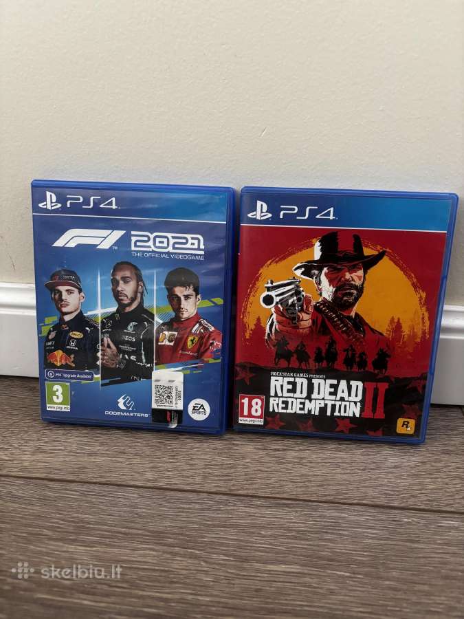 Ps4 žaidimai Red Dead Redemption 2 ir F1 2021