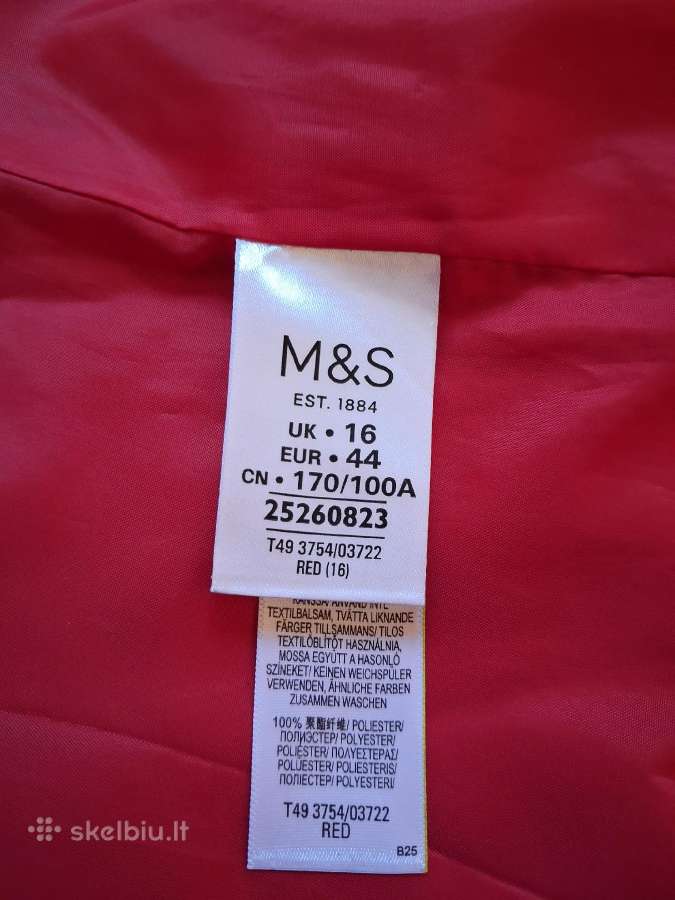 Marks & Spencer raudonas moteriškas puspaltis - nuotraukos Nr. 9