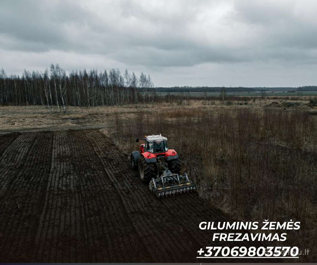 Apleistų laukų tvarkymas, kelmų frezavimas