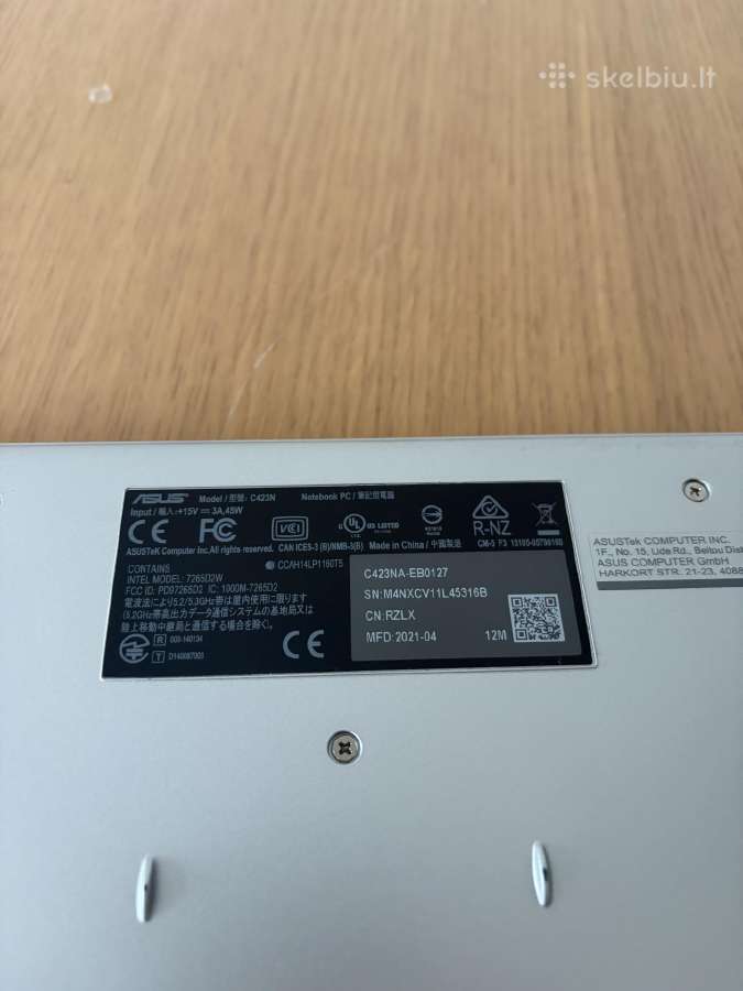 Asus C423n Chromebook Laptopas - nuotraukos Nr. 3