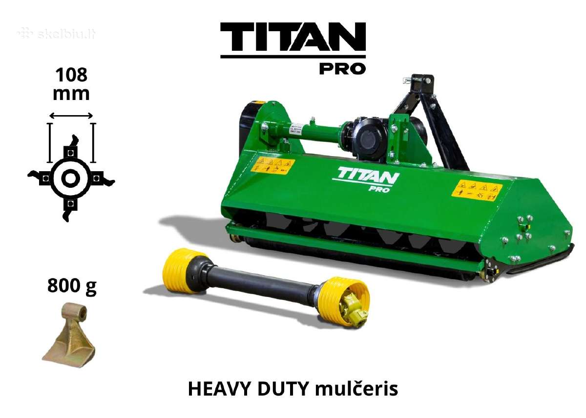 Mulčeris mini traktoriui Titan Pro Nam-125