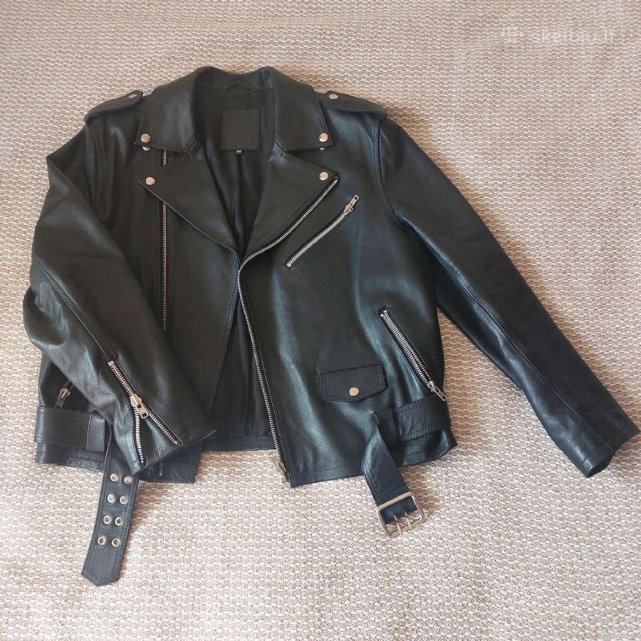 Biker striukė 56 dydis XL tikra oda punk metal