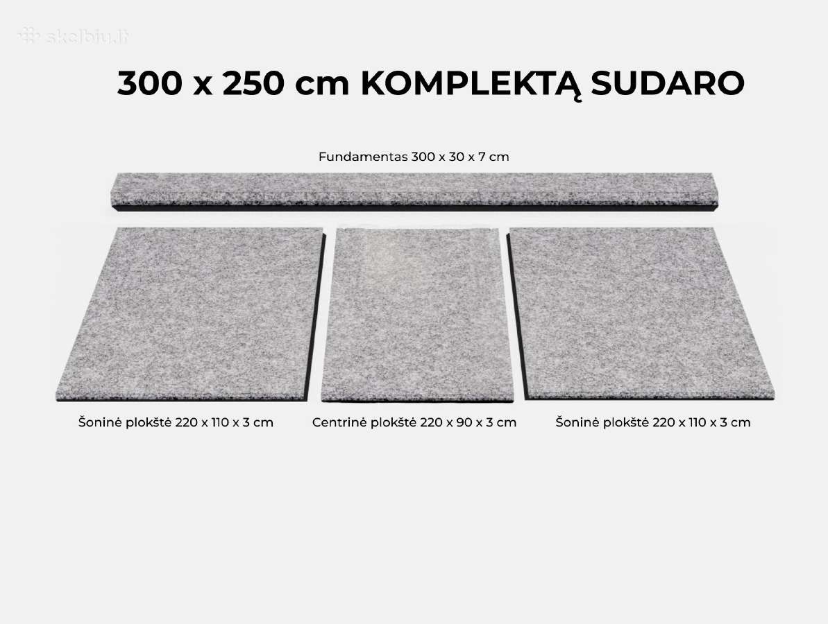 Parduodamas granito plokščių komplektas kapavietei - nuotraukos Nr. 2