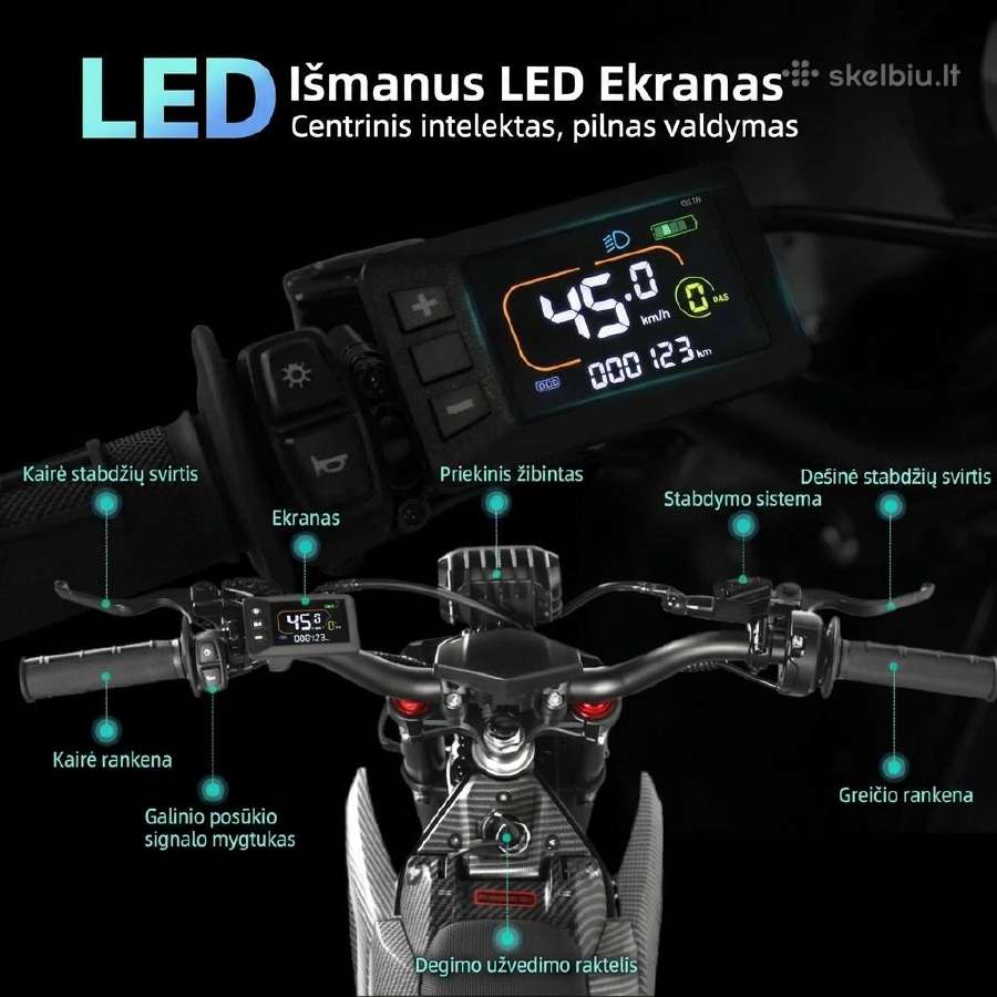 Elektrinis motociklas Valtinsu Em-5 48v 3400w - nuotraukos Nr. 9