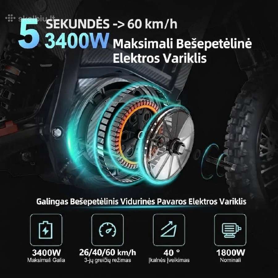 Elektrinis motociklas Valtinsu Em-5 48v 3400w - nuotraukos Nr. 7
