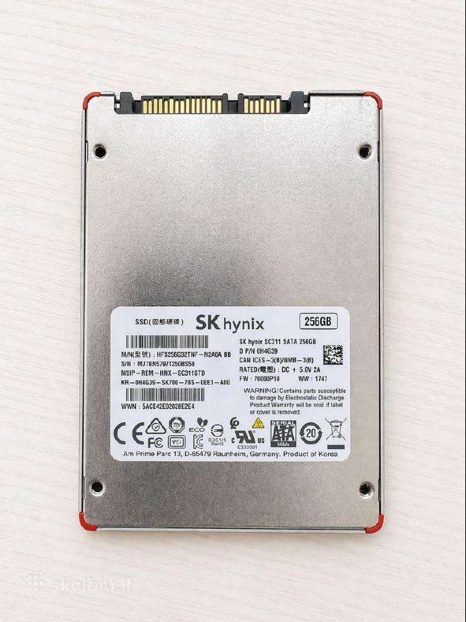 2,5" SSD diskai 256 GB