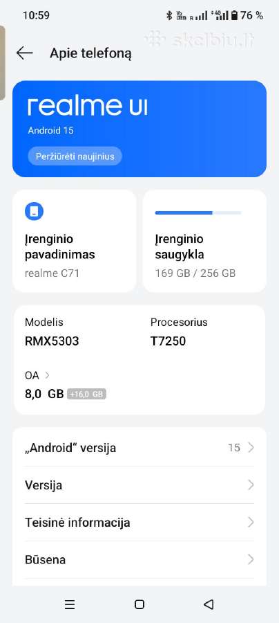 Parduodu tel realme c71
