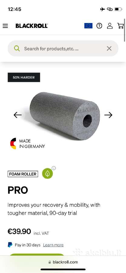Blackroll Pro kietas masažinis volas - nuotraukos Nr. 3