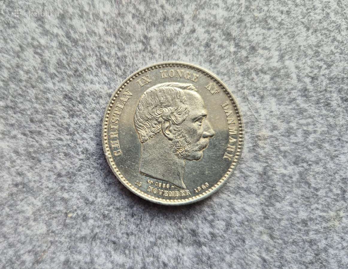 2 Kronos 1888 Danija. Kaina 40 Eur.