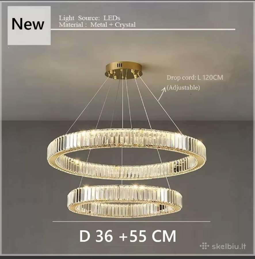 Modernus LED lubinis šviestuvas (2 žiedų) - nuotraukos Nr. 2