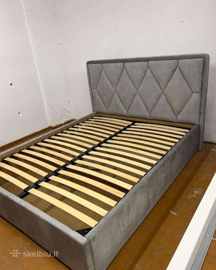 Nauja dvigulė lova 160x200 su patalynės dėže