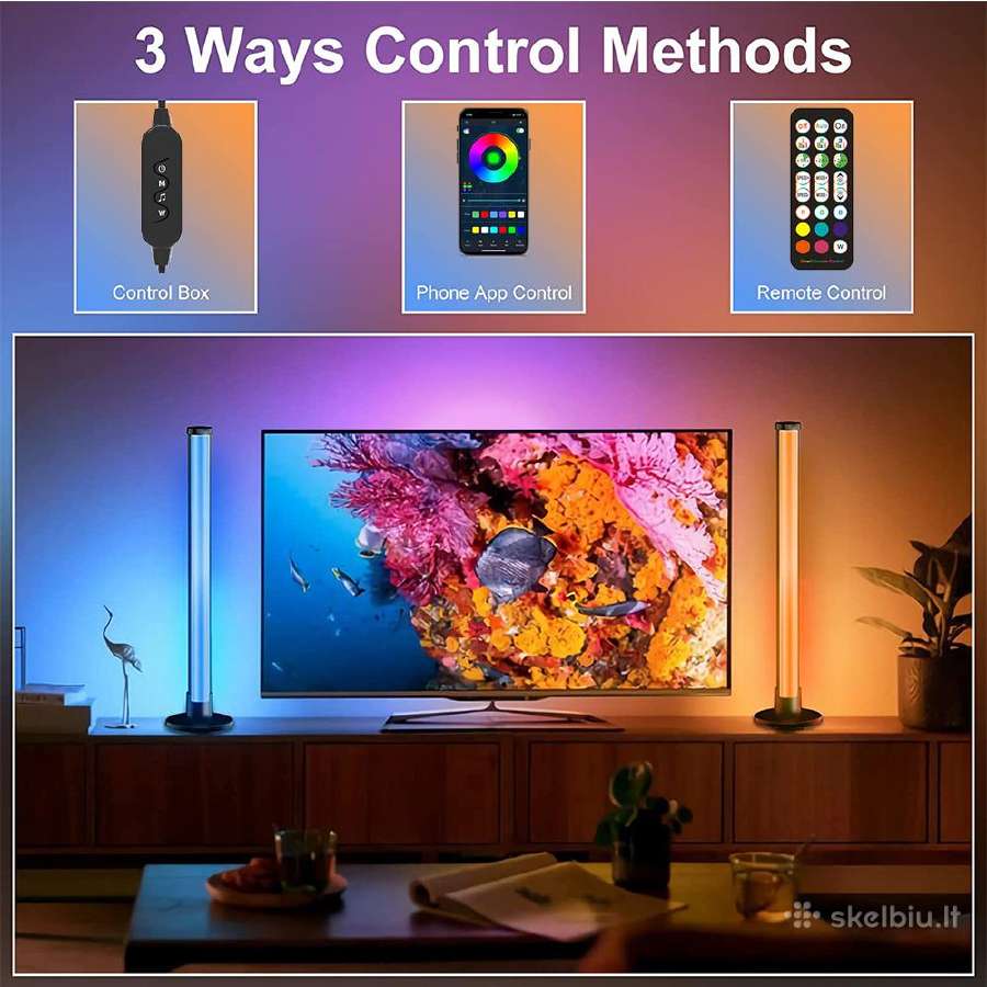 2vnt LED Rgb Pastatomas šviestuvas toršerai - nuotraukos Nr. 5