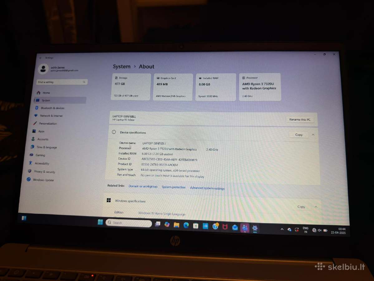 Hp Laptop For Sale - nuotraukos Nr. 9