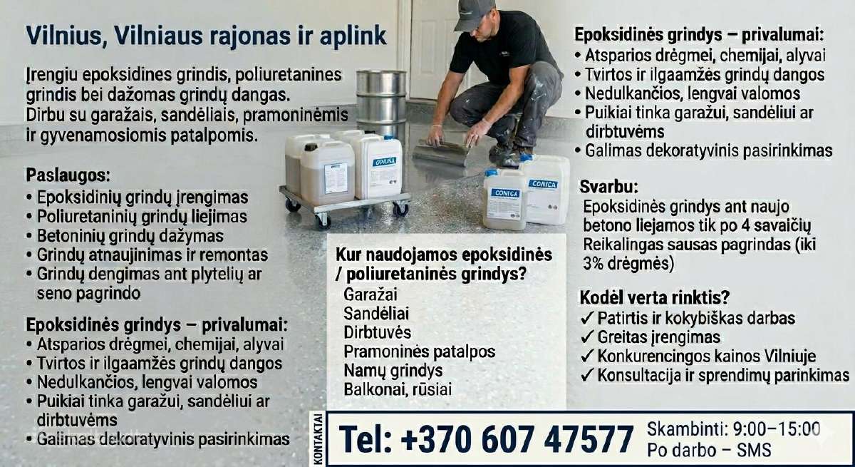 Epoksidinės grindys Vilniuje