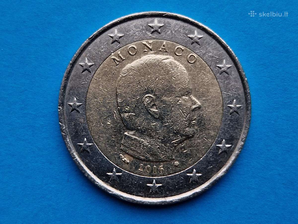 Monako Kunigaikštystės 2 eurų moneta 2016 m.