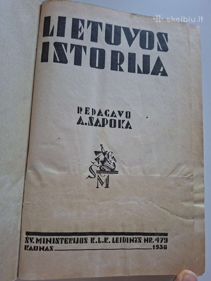 A. Šapoka "Lietuvos istorija". 1936 m. leidimas