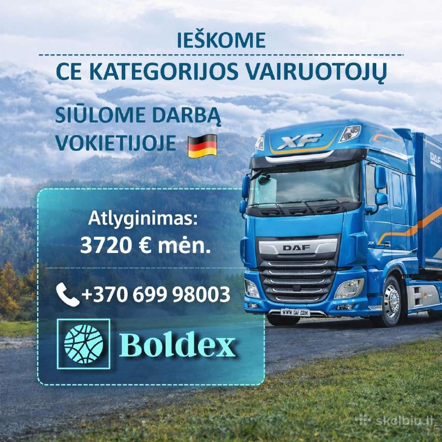 Darbas CE kategorijos vairuotojams Vokietijoje