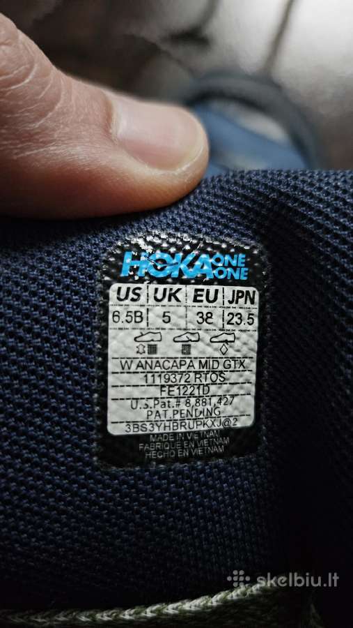Hoka Anacapa Mid gtx, zygio batai, 38d, 23.5cm - nuotraukos Nr. 11