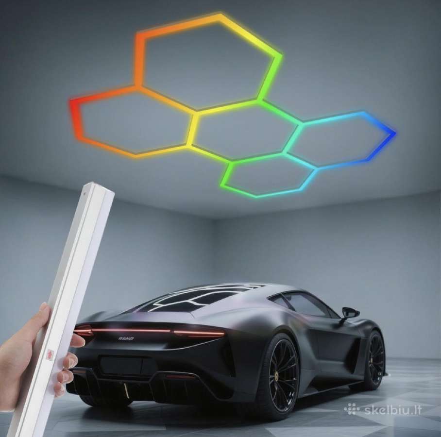 Rgb 5 šešiakampių apšvietimas