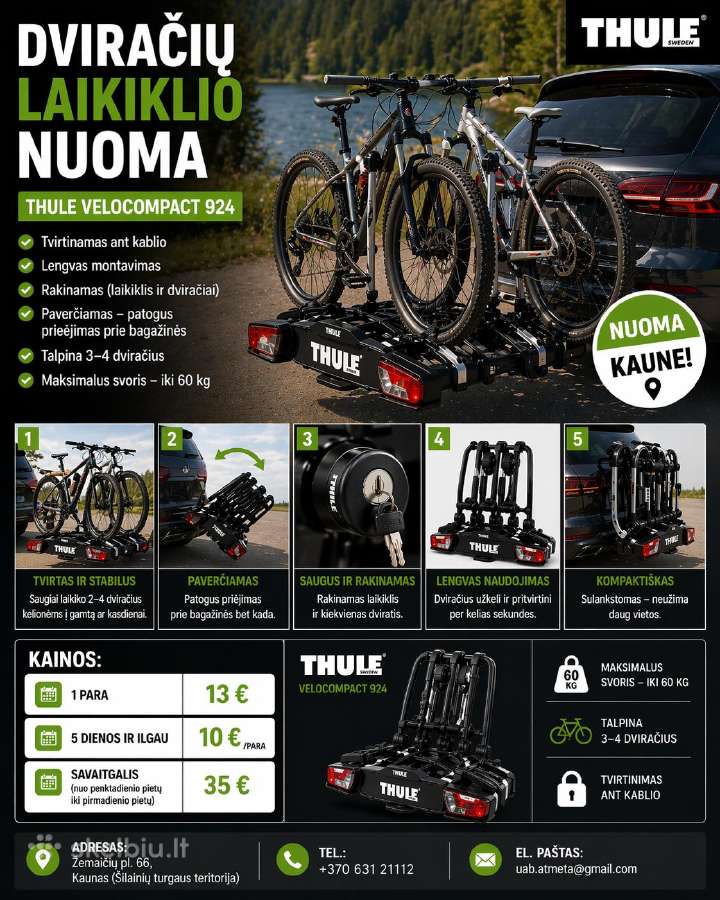 Nuoma – Dviračių Laikiklis (3–4 Dviračiams)