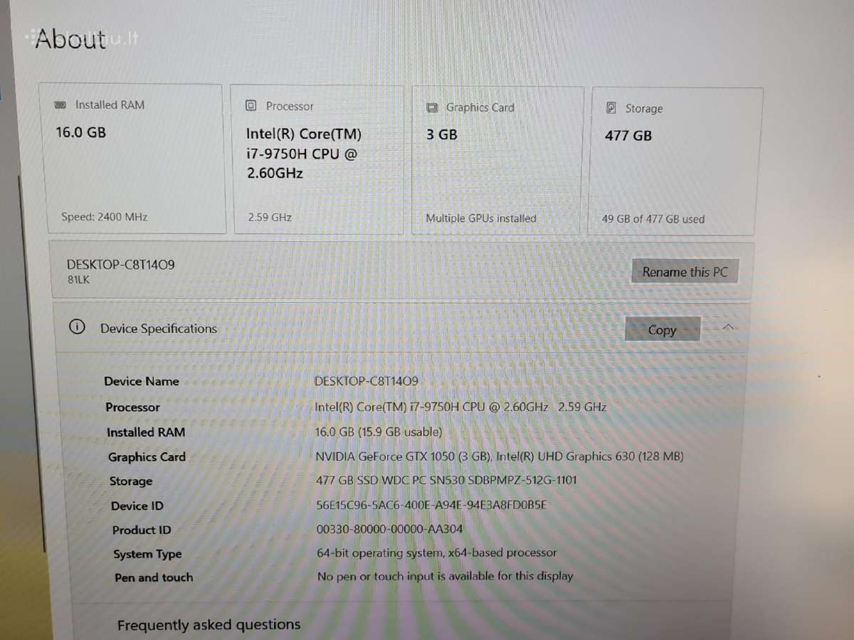 Lenovo Ideapad L340-15irh Gaming + 3 mėn. garantij - nuotraukos Nr. 5