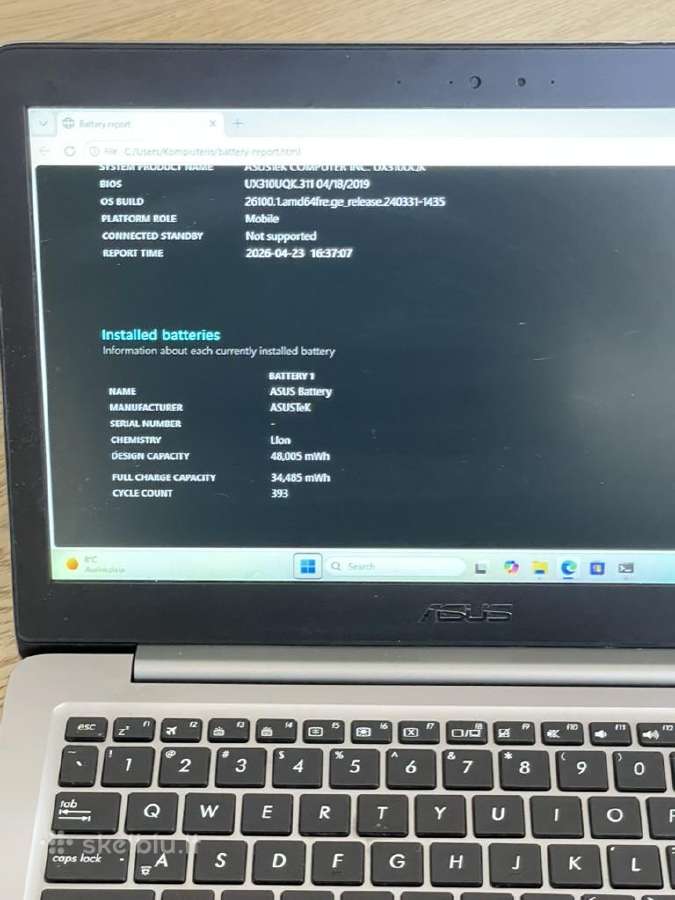 Asus Zenbook Ux310u (20 GB RAM) kompiuteris - nuotraukos Nr. 11