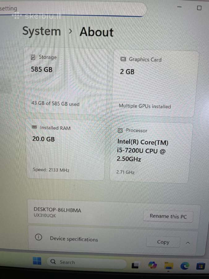 Asus Zenbook Ux310u (20 GB RAM) kompiuteris - nuotraukos Nr. 9