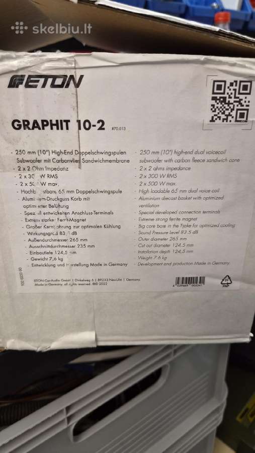Eton Graphite 10-2 žemadažnis subwoofer - nuotraukos Nr. 5