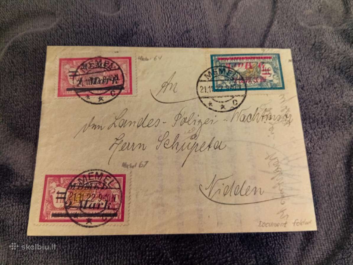 Retas 1922 m. Klaipėdos mokesčių valdybos Laiskas - nuotraukos Nr. 3