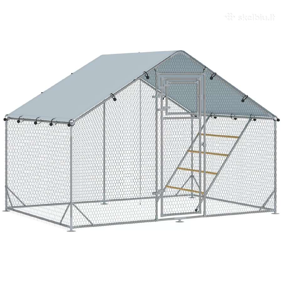 Vištidė su voljeru, 6 m², su stogeliu