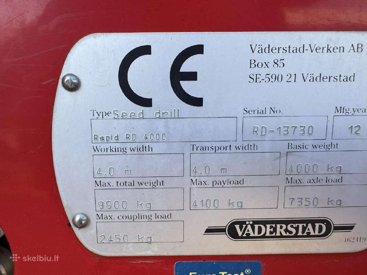 Vaderstad rapid 400c super XL - nuotraukos Nr. 4