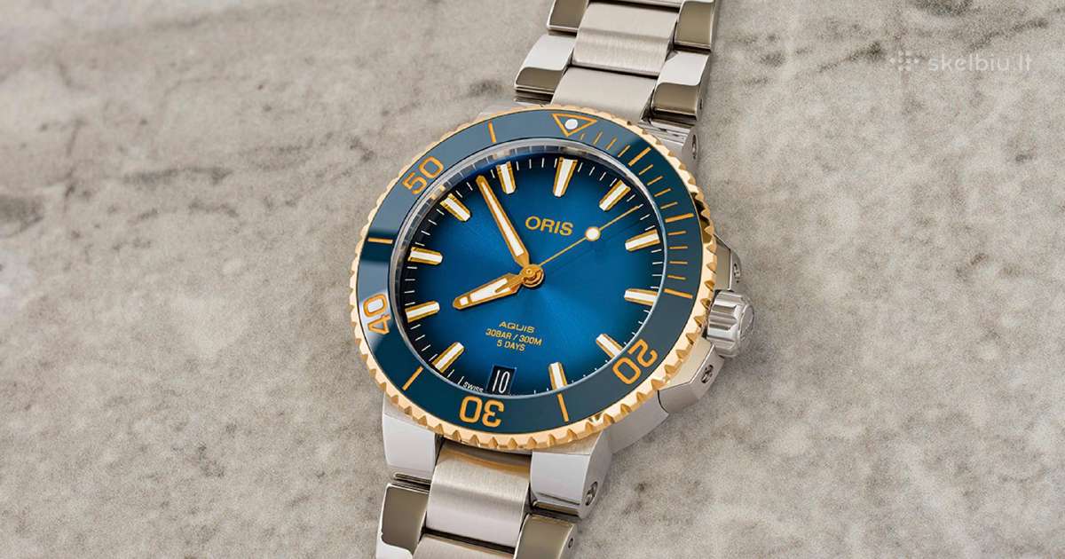 Naujas Oris Aquis 41.5 mm su Auksu! 10 metų garant