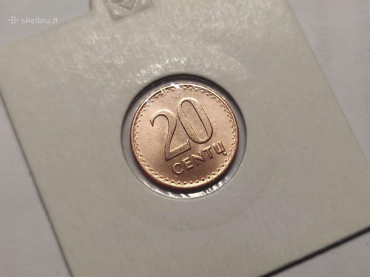 20 ir 50 centų monetos, skirtingi metai