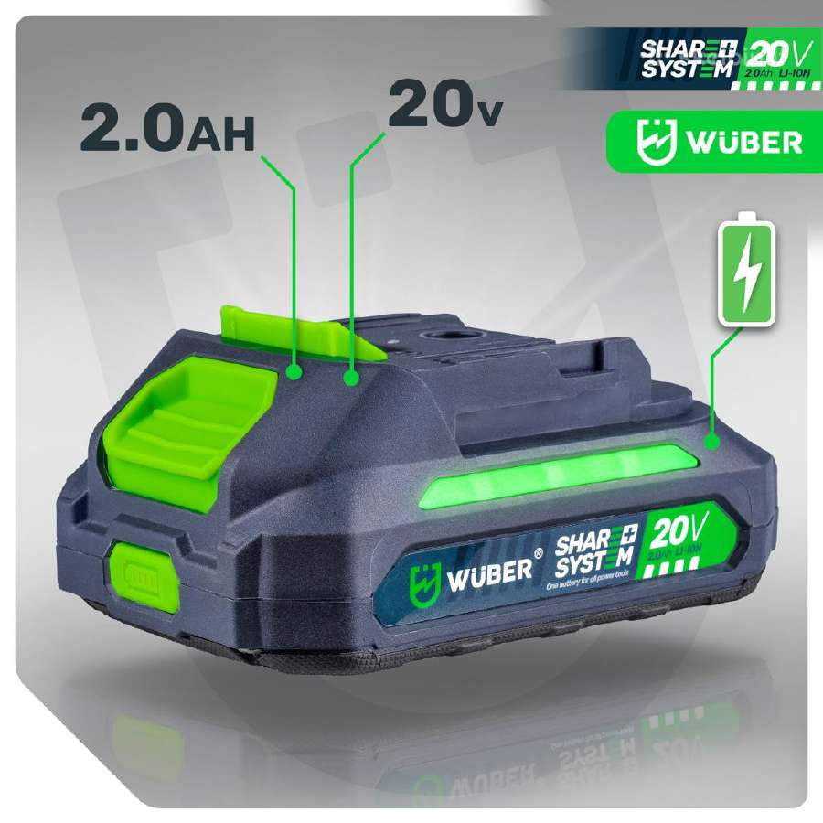 Wuber akumuliatorinis trimeris 20v 2 Akumuliatoria - nuotraukos Nr. 13