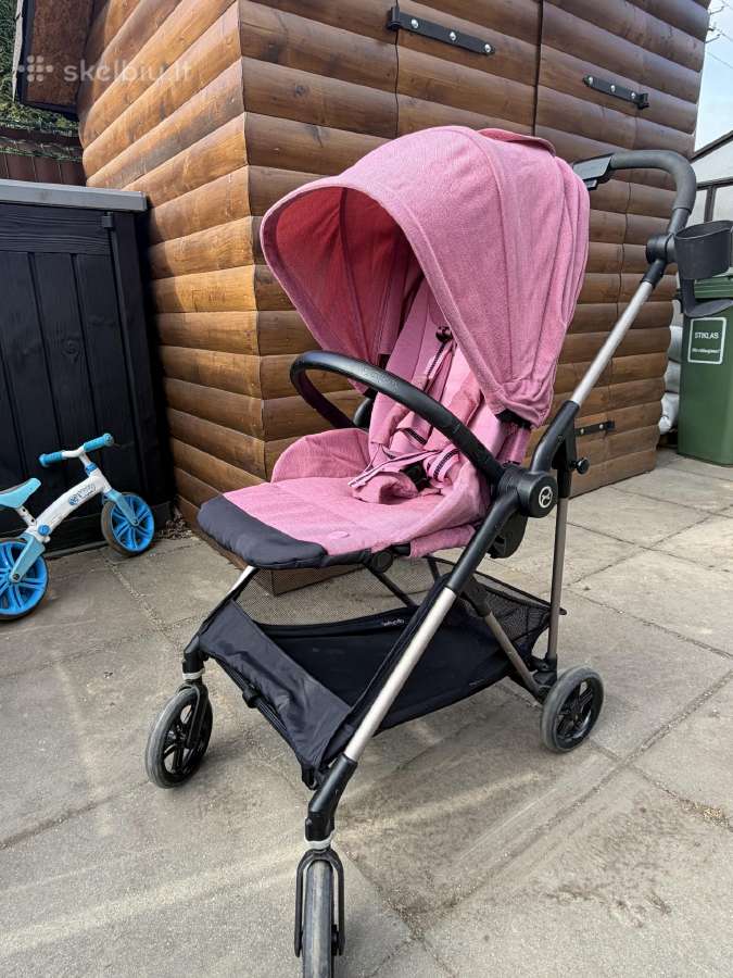 Cybex Melio rožinis vežimėlis