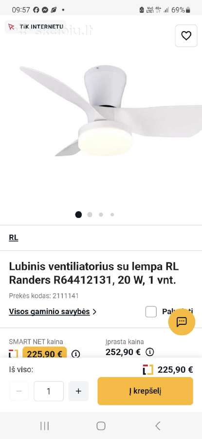 Naujas šviestuvas ventiliatorius