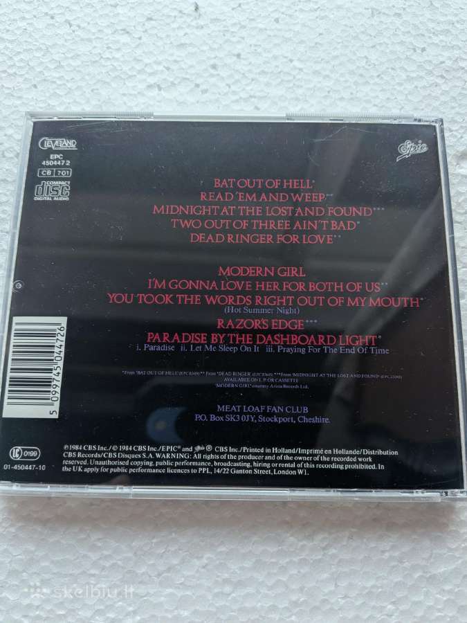 Meat Loaf - Hits Out Of Hell (CD, Comp, Re) - nuotraukos Nr. 2