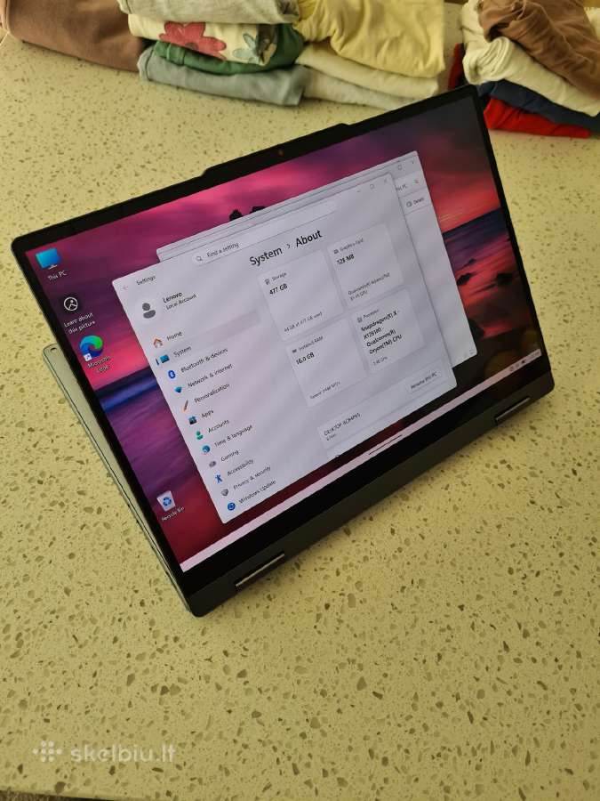 Lenovo 14 Oled touch, snapdragon x, 16gb/512gb - nuotraukos Nr. 10