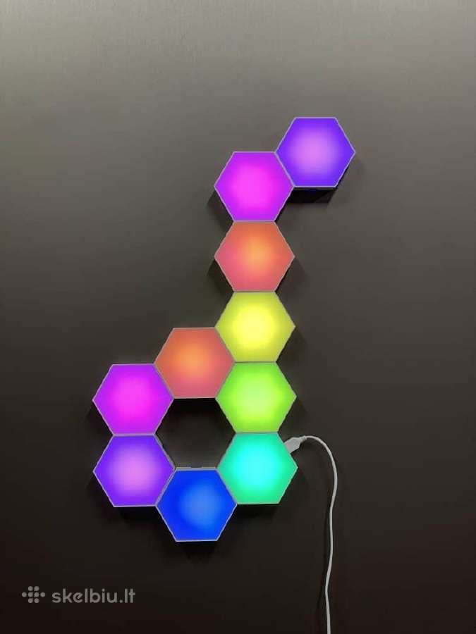 LED Rgb Šešiakampis apšvietimas žaidimų kambariui