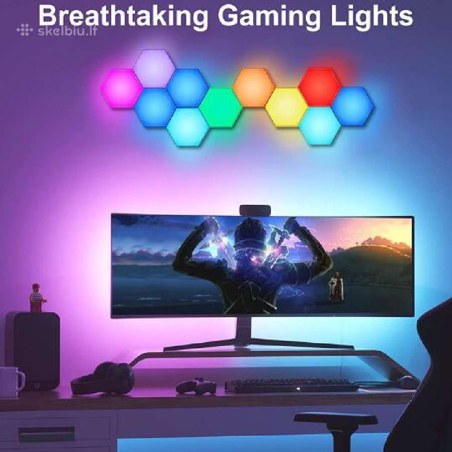 LED Rgb Šešiakampis apšvietimas žaidimų kambariui - nuotraukos Nr. 12